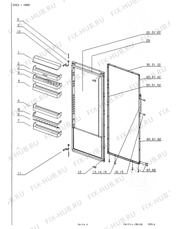 Взрыв-схема холодильника Electrolux EK280.3RTW - Схема узла Refrigerator door